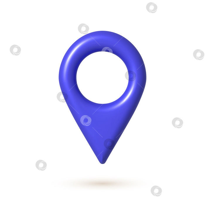 Скачать Фиолетовый значок гео-пин-кода на 3d-карте. Указатель веб-местоположения. 3d реалистичный v фотосток Ozero