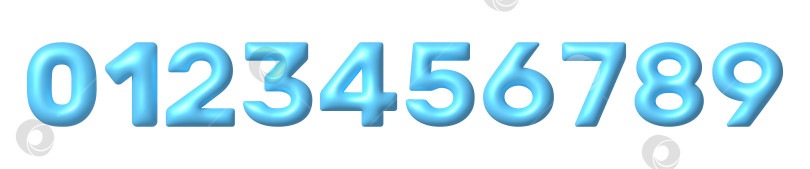 Скачать Набор синих 3D-значков с цифрами. Симпатичный металлический математический шрифт с блестящими яркими бликами. реалистичный 3d-элемент векторного дизайна. фотосток Ozero