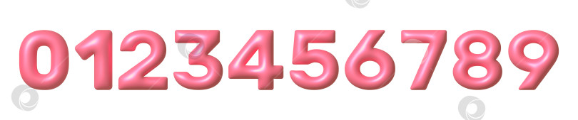 Скачать Набор розовых 3D-значков с цифрами. Симпатичный металлический математический шрифт с блестящими яркими бликами. реалистичный элемент дизайна в 3d-векторе. фотосток Ozero