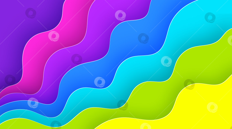 Скачать Яркий позитивный векторный фон с разноцветными вырезками из бумаги. фотосток Ozero