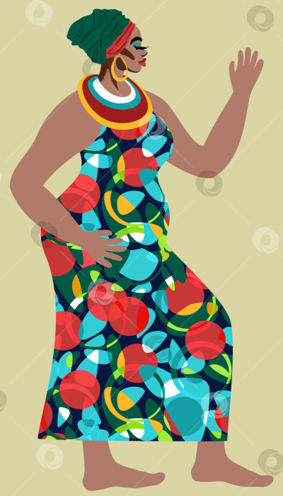 Скачать Яркая векторная иллюстрация молодой африканской женщины. фотосток Ozero