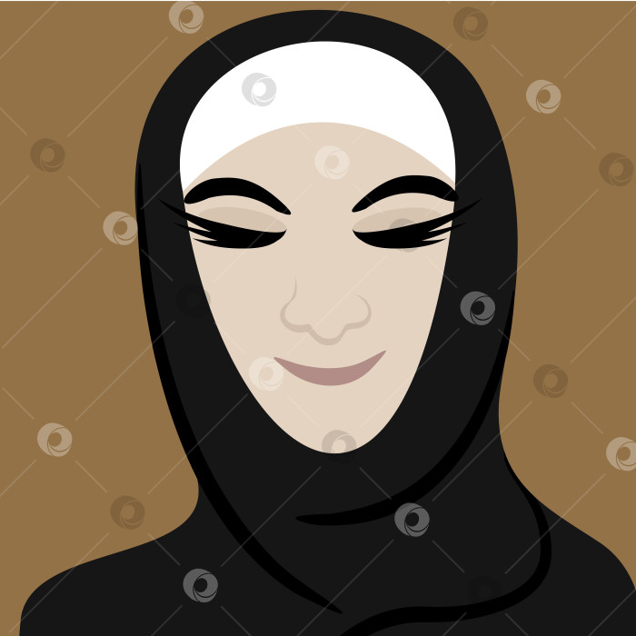 Скачать Векторная иллюстрация мусульманской женщины в традиционной одежде. фотосток Ozero