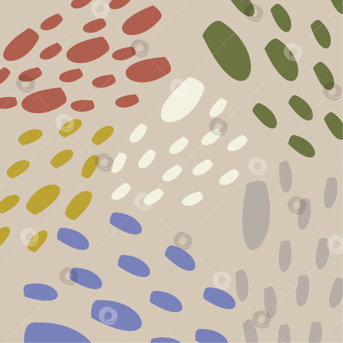 Скачать Векторная абстрактная композиция с красными, синими, зелеными, желтыми и коричневыми пятнами. фотосток Ozero
