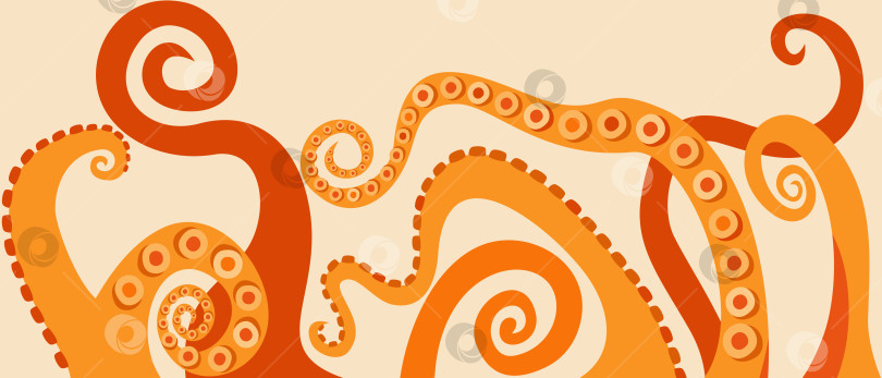 Скачать Щупальца осьминога. Векторная декоративная иллюстрация. фотосток Ozero