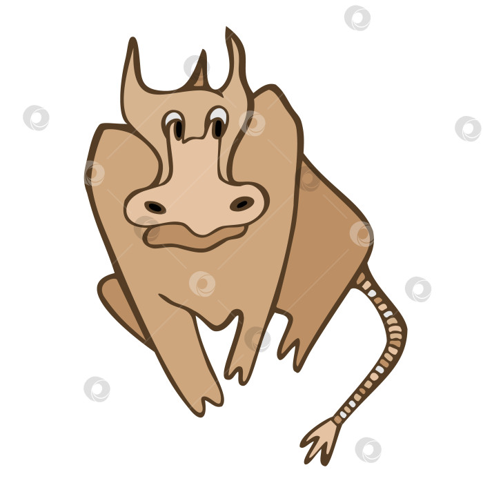 Скачать Векторная каракулевая иллюстрация быка. фотосток Ozero