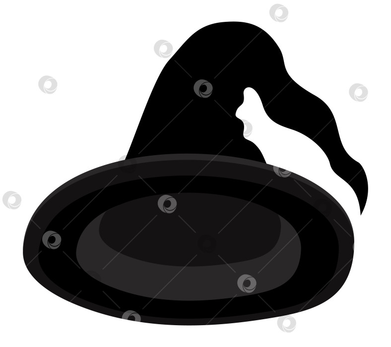 Скачать Векторная изолированная иллюстрация черной шляпы на Хэллоуин. фотосток Ozero