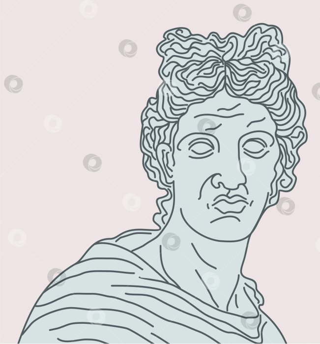 Скачать Векторная изолированная иллюстрация мужской греческой статуи. фотосток Ozero