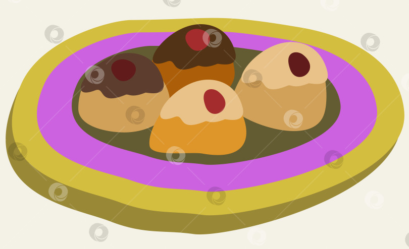 Скачать Векторная иллюстрация тарелки с печеньем. фотосток Ozero