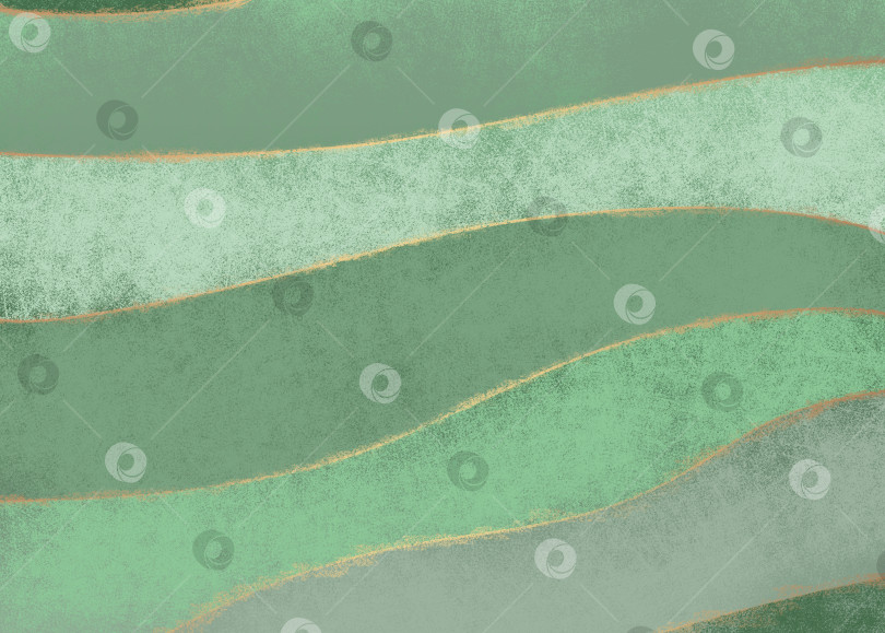 Скачать Абстрактный гранжевый акварельный фон зеленого цвета с золотистыми линиями. Текстура бумаги фотосток Ozero