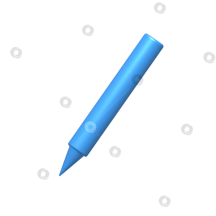 Скачать 3d-значок инструмента для письма. Синяя ручка, карандаш, маркер. реалистичный элемент 3d-дизайна. фотосток Ozero
