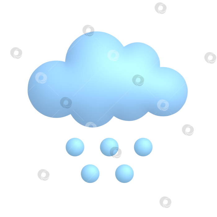 Скачать Облако, снег, град, дождь. Симпатичный реалистичный значок погоды. фотосток Ozero