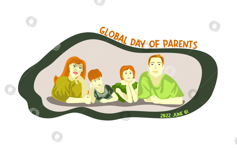 Скачать Счастливого Всемирного дня родителей векторная иллюстрация. Баннер, открытка на день родителей фотосток Ozero