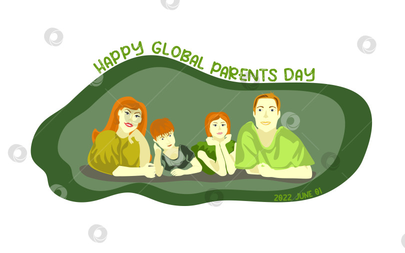 Скачать Счастливого Всемирного дня родителей векторная иллюстрация. Баннер, открытка на день родителей фотосток Ozero