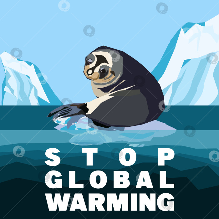 Скачать Концепция глобального потепления. Остановить глобальное потепление векторный плакат фотосток Ozero