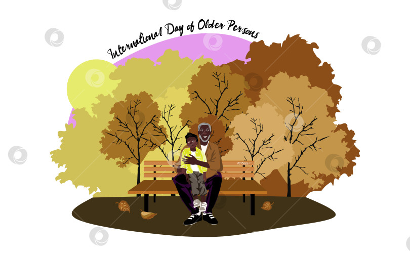 Скачать Международный день пожилых людей 1 октября векторная иллюстрация фотосток Ozero