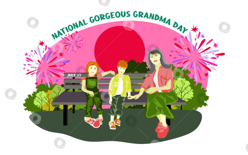 Скачать Национальный день великолепной бабушки векторная иллюстрация 23 июля фотосток Ozero