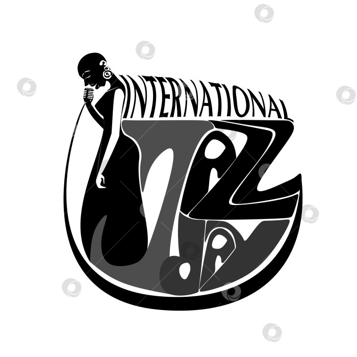 Скачать Векторный плакат в стиле негативного пространства с музыкой Международного дня джаза фотосток Ozero