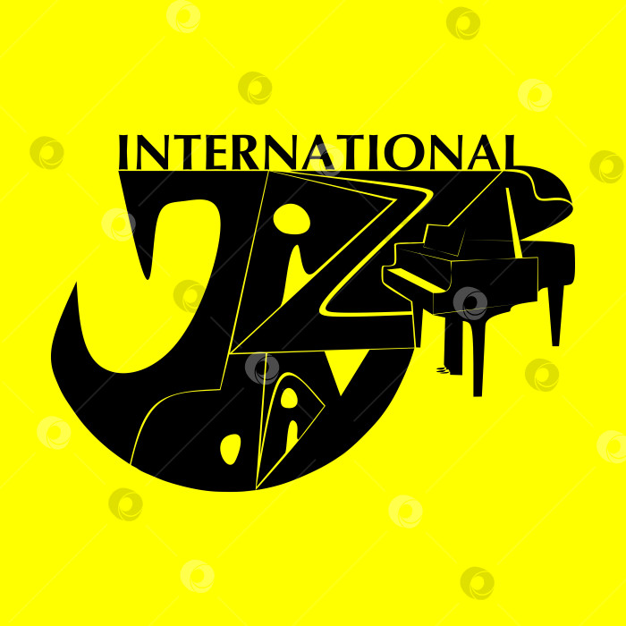 Скачать Векторный плакат в стиле негативного пространства с музыкой Международного дня джаза фотосток Ozero