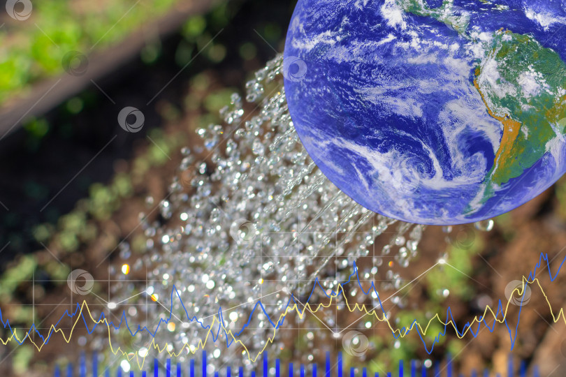 Скачать Планета Земля - это полив растений, дождь, вода, избирательный фокус. Элементы этого изображения предоставлены НАСА фотосток Ozero