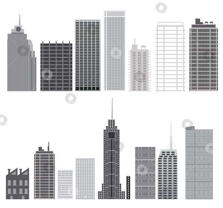 Скачать Набор небоскребов. Элементы городского дизайна фотосток Ozero