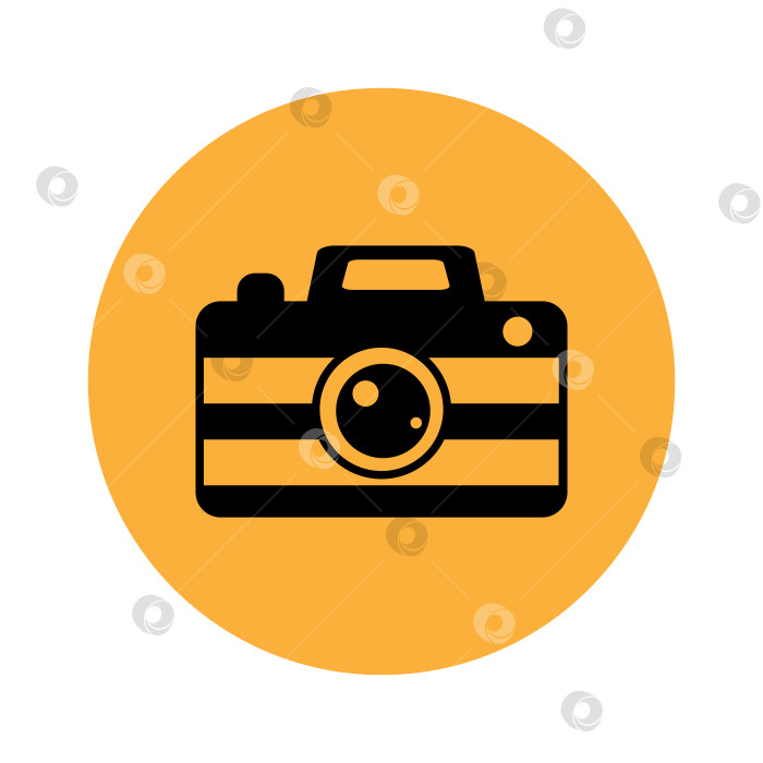 Скачать Значок камеры на оранжевом фоне фотосток Ozero