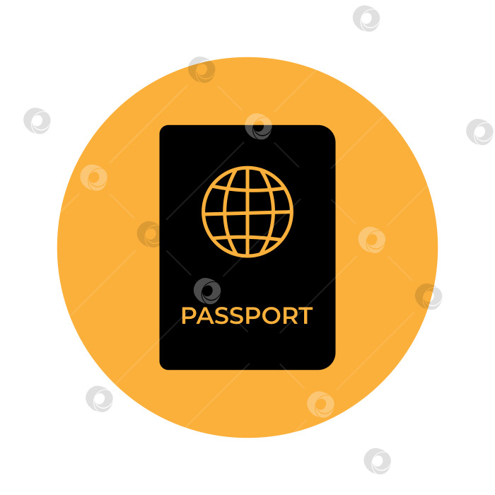 Скачать Значок паспорта на оранжевом фоне фотосток Ozero