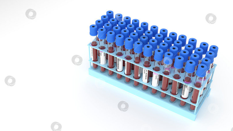 Скачать анализы крови в стеклянной пробирке, для диагностики, изолированный белый фон, 3d-рендеринг, для анализа крови в стеклянной пробирке, для диагностики, изолированный белый фон, 3d рендеринг фотосток Ozero