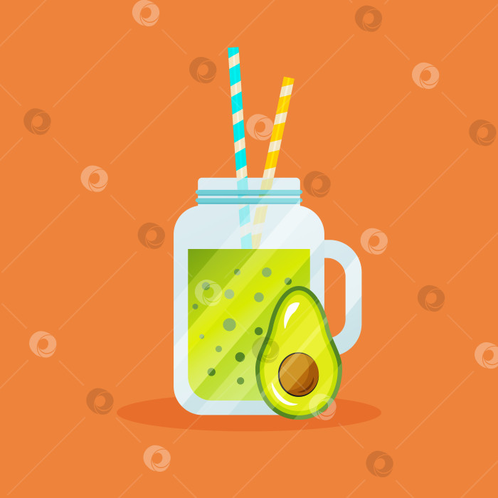 Скачать Напиток из авокадо в стеклянном кувшине фотосток Ozero