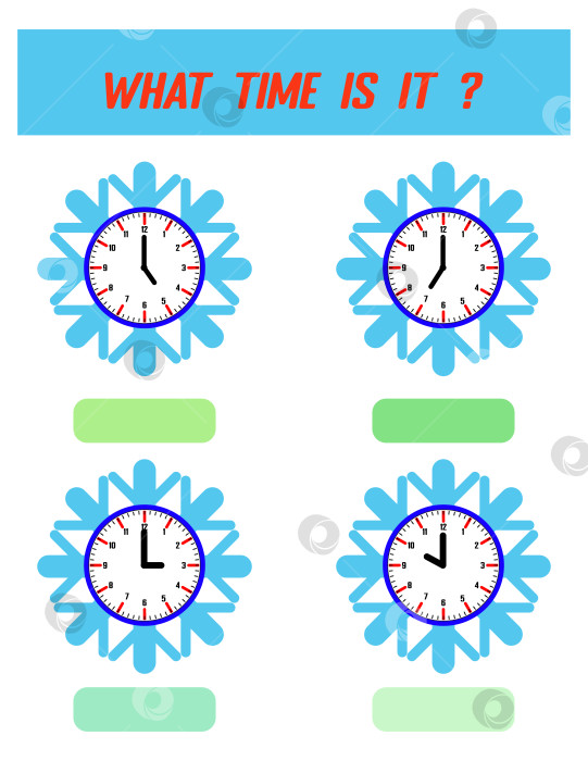 Скачать Который час? Время обучения на часах. Образовательная деятельность фотосток Ozero
