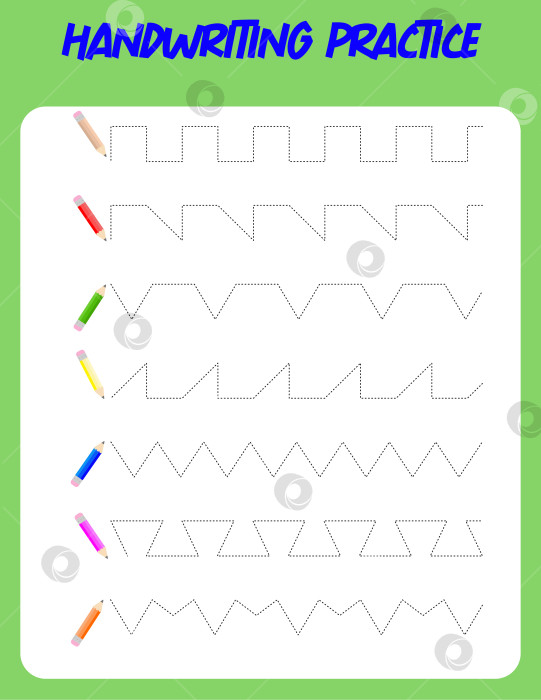 Скачать Обводя линии карандашом. Практика письма для детей. фотосток Ozero