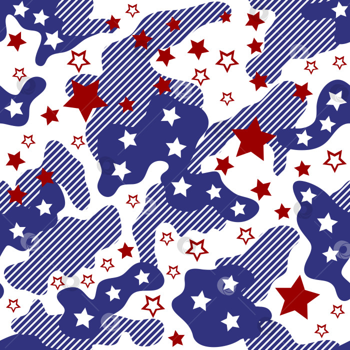 Скачать Бесшовные узоры с красными и синими звездами Соединенных Штатов. фотосток Ozero