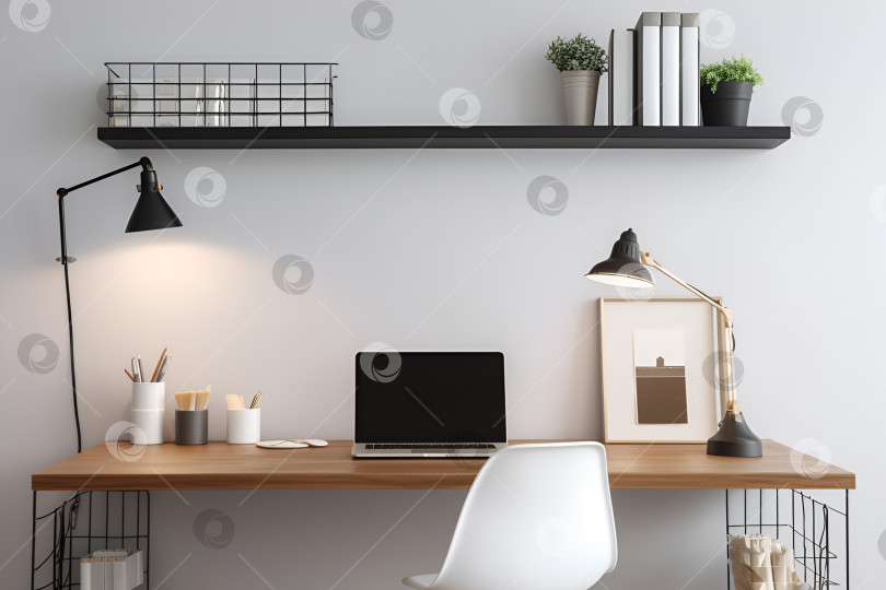 Скачать Домашний офис с чистое, опрятное рабочее место фотосток Ozero