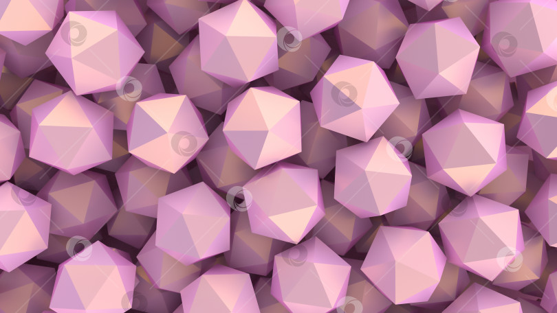 Скачать Абстрактный нежно-розовый фон с геометрическими фигурами. 3D рендеринг фотосток Ozero