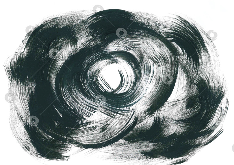 Скачать Абстрактная акварельная черно-белая иллюстрация. Стилизованный я фотосток Ozero