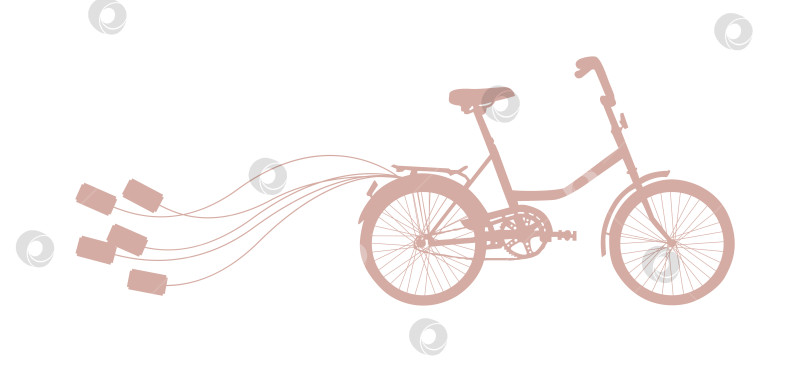 Скачать Векторная иллюстрация с ретро свадебным велосипедом фотосток Ozero