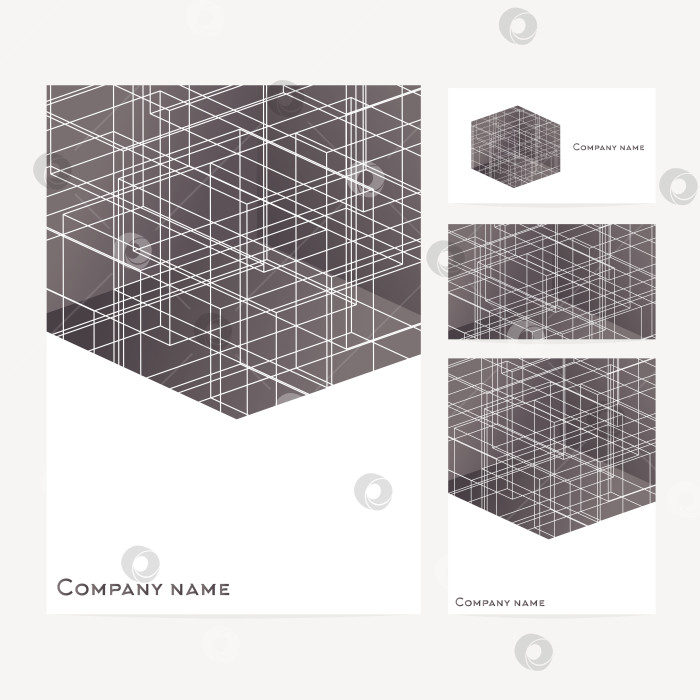 Скачать Дизайн шаблона канцелярских принадлежностей с квадратными элементами фотосток Ozero