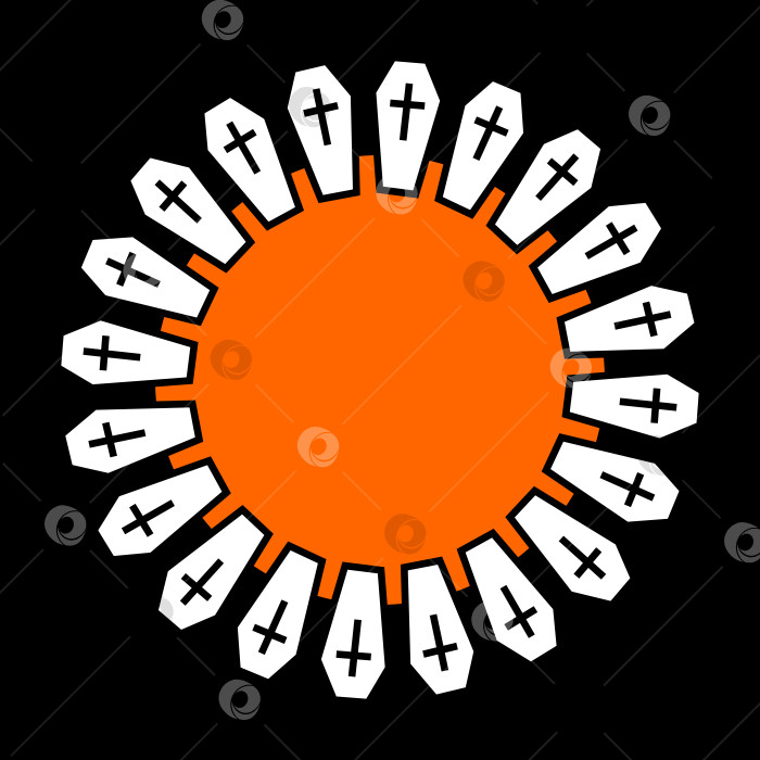 Скачать хеллоуин круглый баннер из могил с местом для текста. фотосток Ozero
