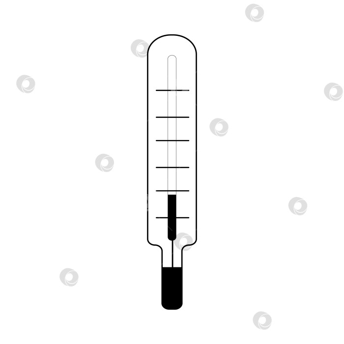 Скачать Значок термометра для медицинского дизайна. Векторная иллюстрация. Медицина фотосток Ozero