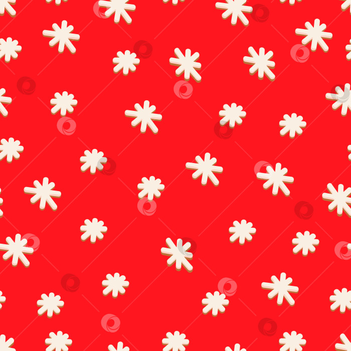 Скачать Бесшовный узор со снежинками на красном фоне Christmas p фотосток Ozero