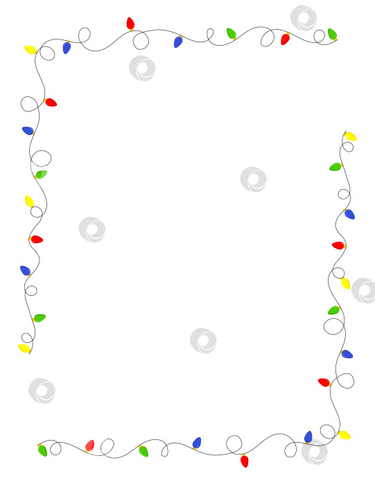 Скачать Рамка из рождественских лампочек вертикальной прямоугольной формы. Простак фотосток Ozero