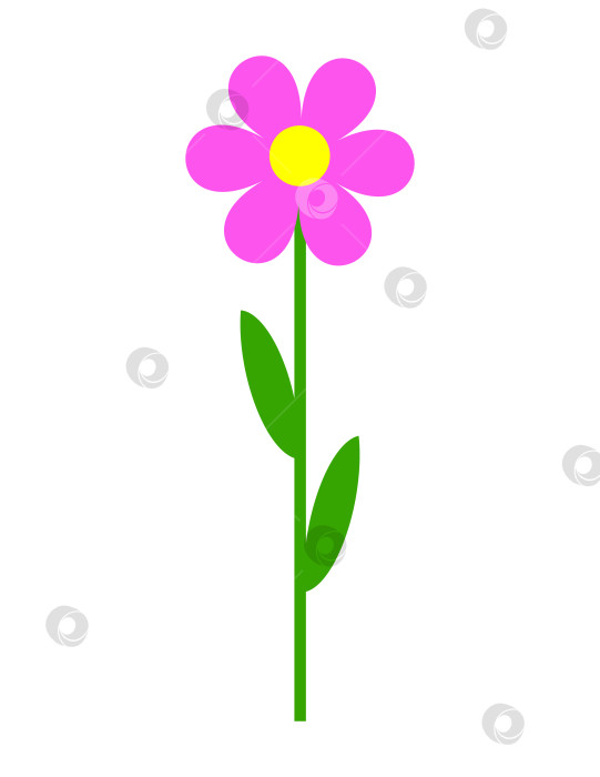 Скачать Простой мультяшный цветок. Цветок с круглыми лепестками для детской фотосток Ozero