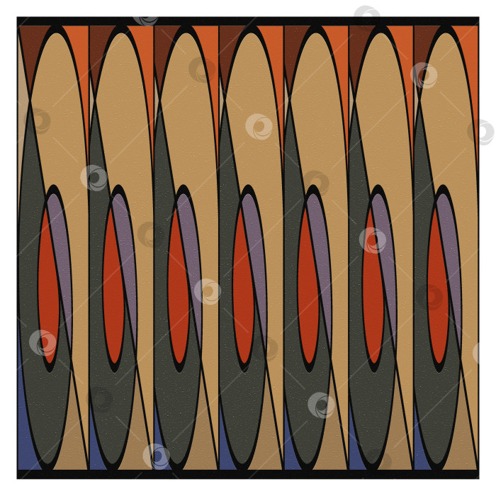 Скачать Овалы с красочными элементами в стиле ретро.3d фотосток Ozero