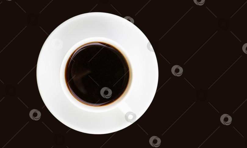 Скачать кофейная чашка эспрессо с блюдцем, вид сверху, изолированная фотосток Ozero