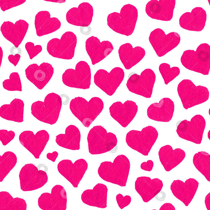 Скачать Акварельные розовые сердечки с бесшовным рисунком на День Святого Валентина фотосток Ozero