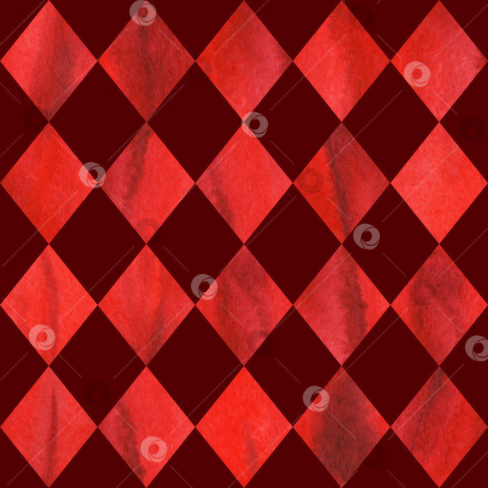 Скачать Акварельный красный рубиновый ромб геометрический бесшовный узор текстурный фон фотосток Ozero