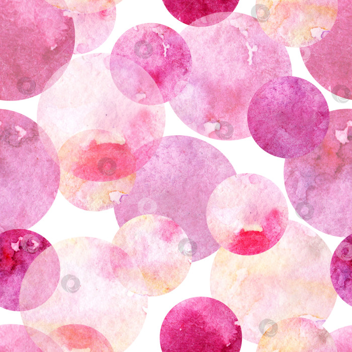 Скачать Акварельный розовый круговой шар абстрактный бесшовный узор фотосток Ozero