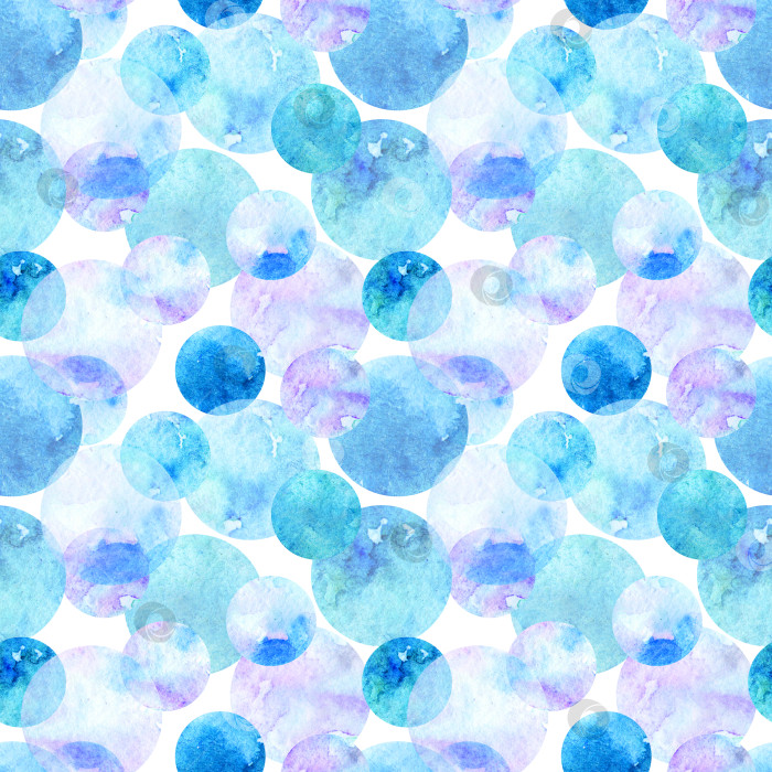 Скачать Акварельный светло-голубой круговой шар абстрактный бесшовный узор фотосток Ozero