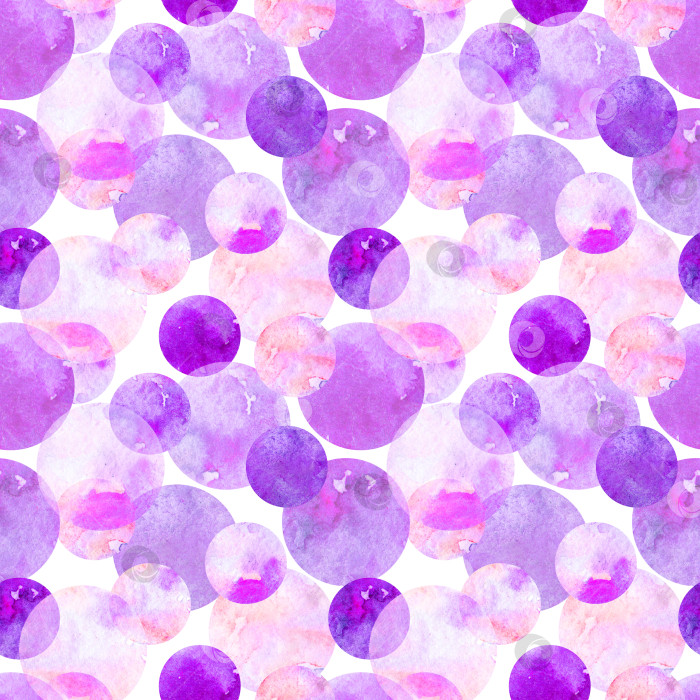 Скачать Акварельный фиолетовый круговой шар абстрактный бесшовный узор фотосток Ozero