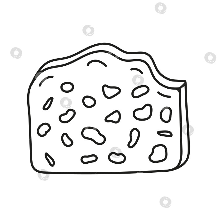 Черно-белый торт с цукатами из изолированных каракулей. Контурная векторная  иллюстрация значка концепции сладостей. - Ozero - российский фотосток