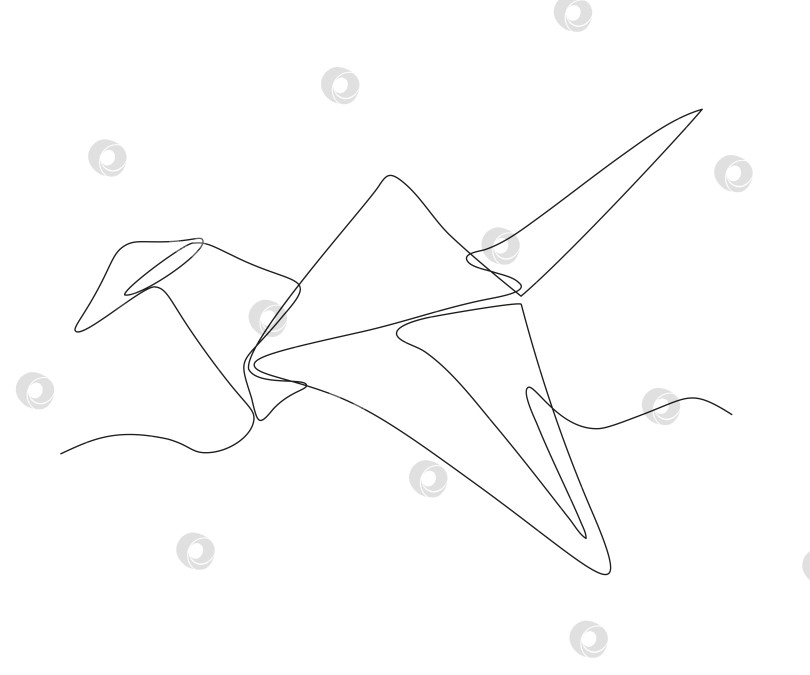 Скачать абстрактная птица Оригами Непрерывный рисунок в одну линию фотосток Ozero